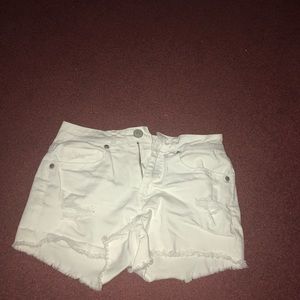 White denim shorts